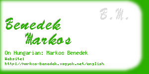benedek markos business card